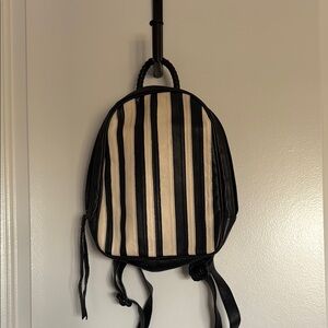 Cleobella Clarence Black and beige Striped leather Backpack - NWOT.